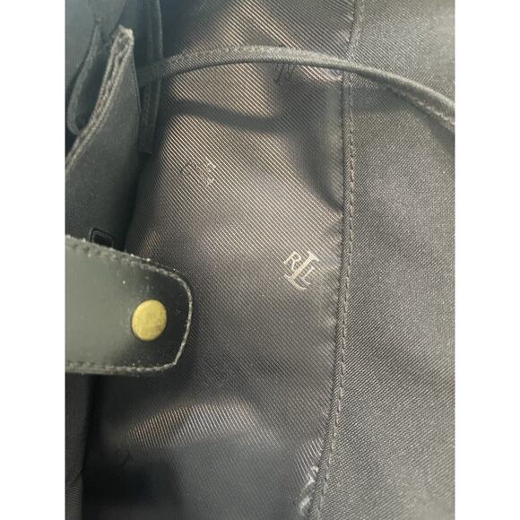 Lauren Ralph Lauren Black Tote Handbag Black Gold Embroidered Logo Lg Designer - Picture 5 of 11